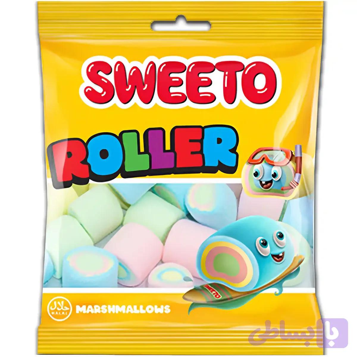 مارشمالو رولر سویتو با طعم مخلوط Sweeto Marshmallow Roller وزن ۶۰ گرم
