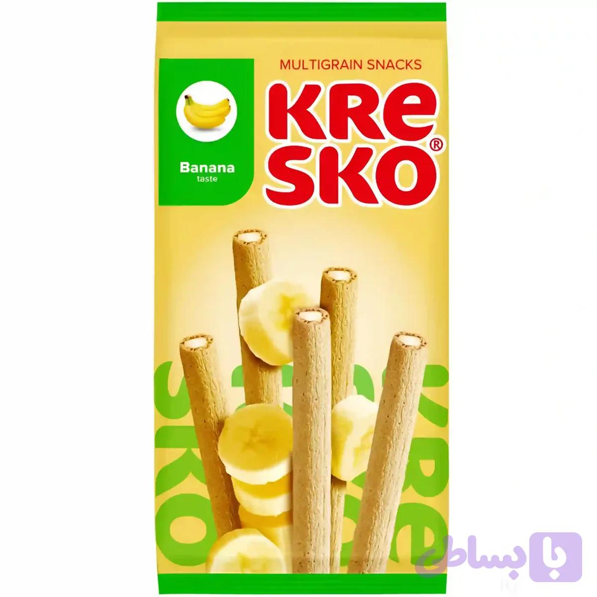 بیسکویت قلمی کرسکو موزی Kresko Banana وزن 80 گرم