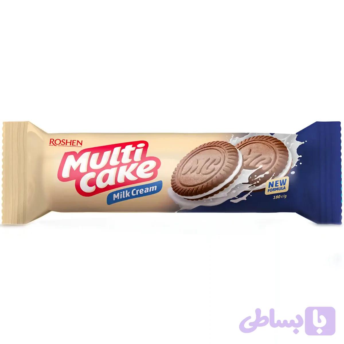 بیسکویت مولتی کیک روشن شیری Roshen Milk وزن 180 گرم