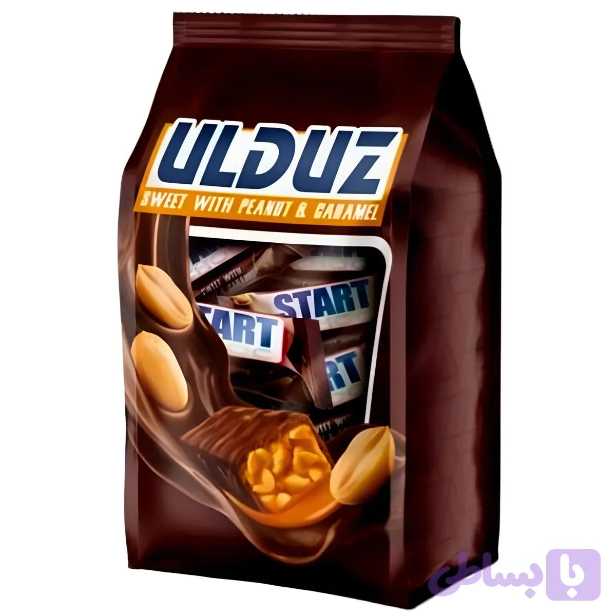 شکلات پذیرایی اولدوز کاراملی با مغز بادام زمینی Ulduz With Peanut & Caramel وزن 600 گرم