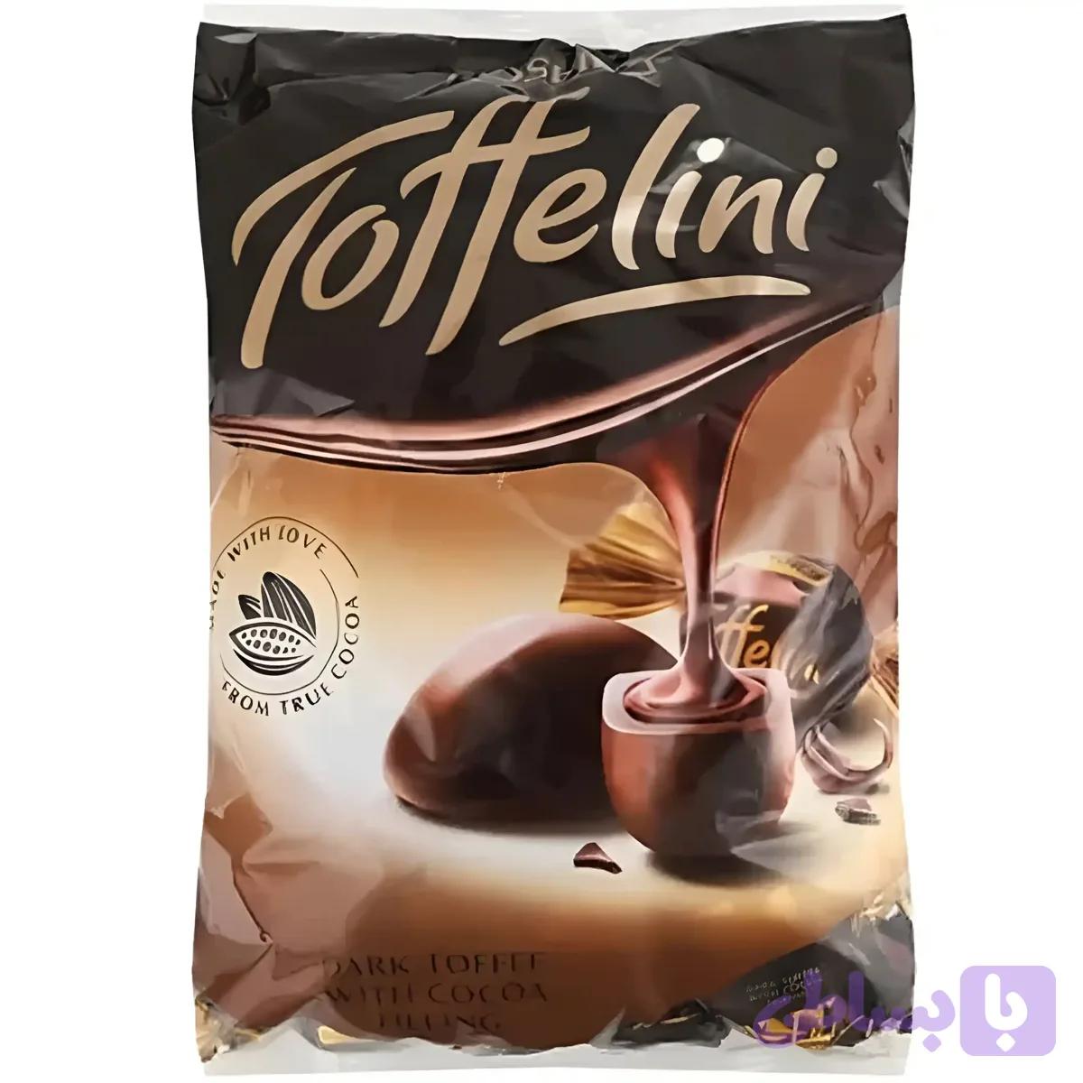 تافی تافلینی روشن با مغز کرم شکلات تلخ Roshen Toffelini بسته 1 کیلویی