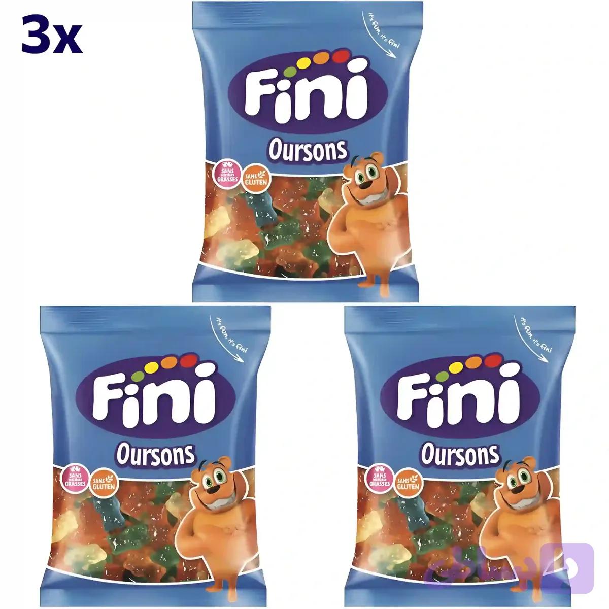 پاستیل خرس فینی بدون گلوتن و چربی Fini Oursons وزن 90 گرم 3 عددی — تصویر 1