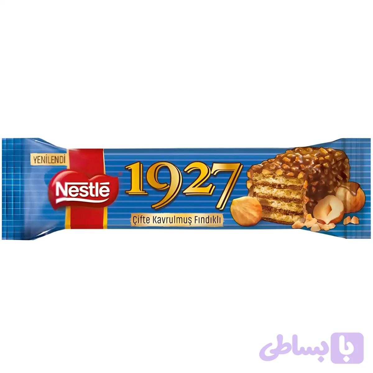 ویفر شکلات 1927 نستله با کرم شکلات شیری و فندقی Nestele Cifte Kavrulmus Findikli 1927 وزن 30 گرم