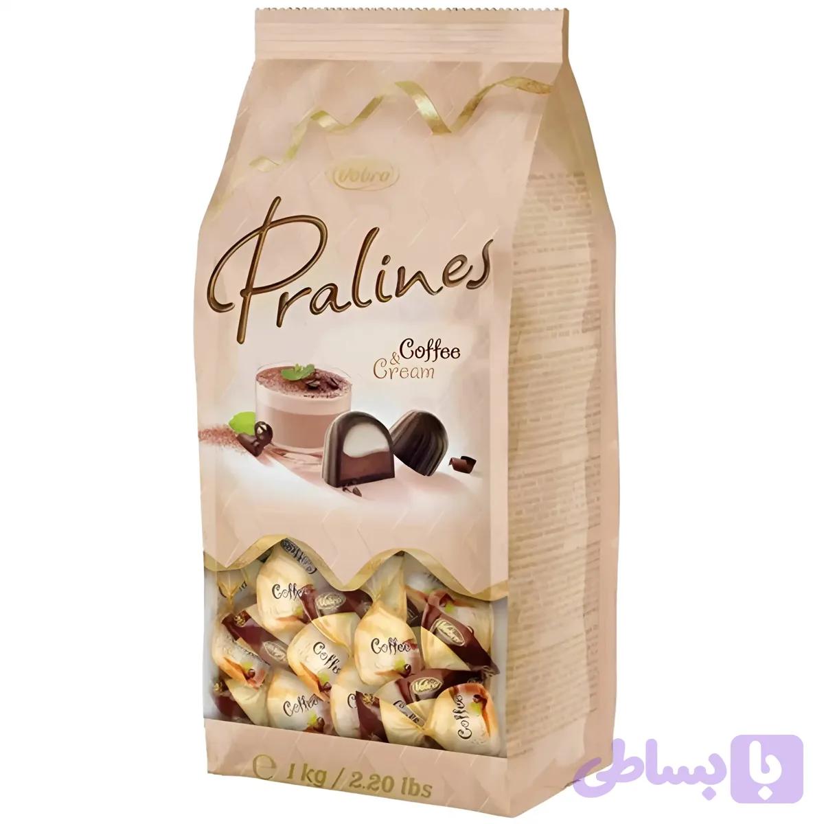 شکلات پرالینز وبرو با مغز کرم و قهوه Vobro Pralines Coffee & Cream بسته 1 کیلویی