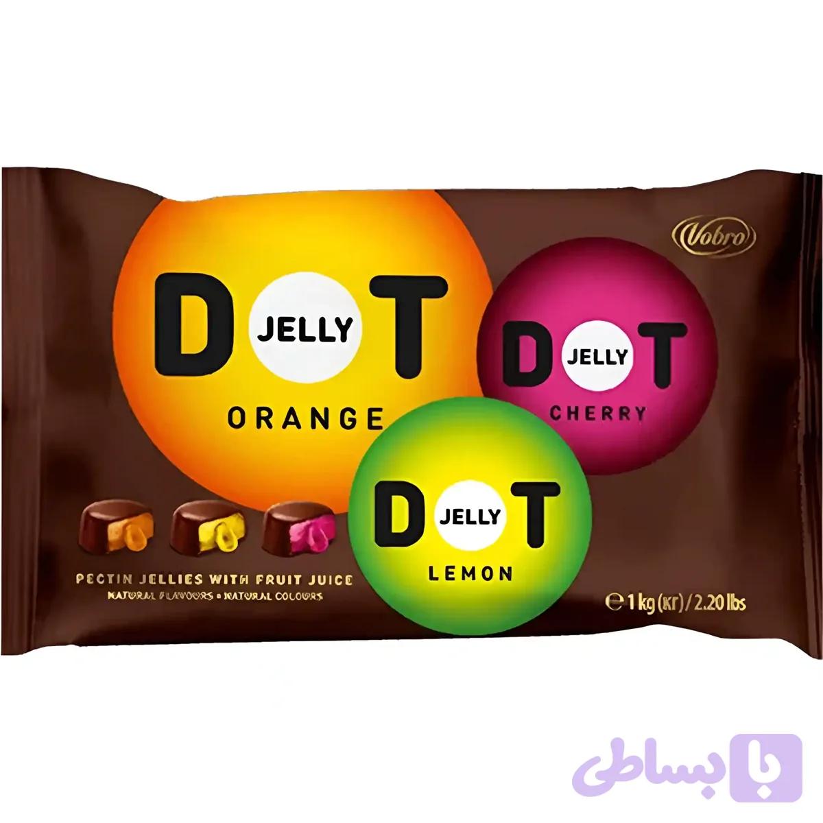 شکلات وبرو با مغز ژله ای Vobro Jelly Dot With Filling بسته 1 کیلویی