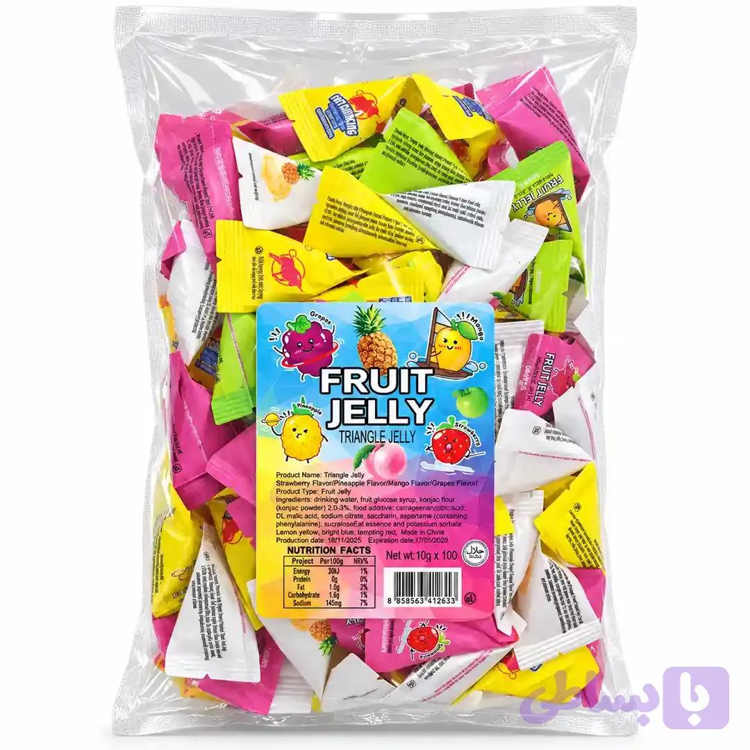 ژله مثلثی با طعم میکس میوه ای Fruit Jelly بسته 1 کیلویی — تصویر 1