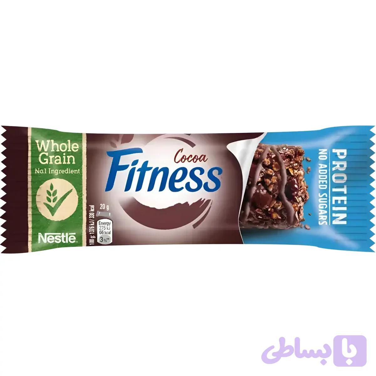 غلات بار نستله فیتنس با طعم کاکائو بدون شکر Nestle Fitness Cocoa No Added Sugars وزن 23.5 گرم 6 عددی