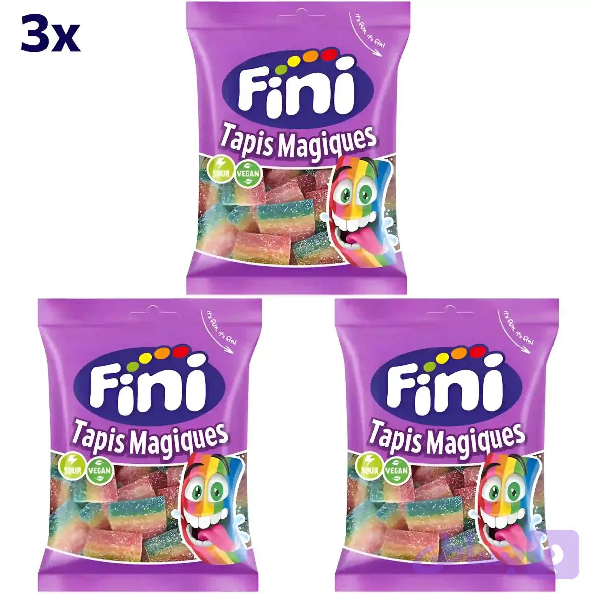 پاستیل نواری شکری وگان فینی بدون گلوتن و چربی Fini Tapis Magiques وزن 90 گرم 3 عددی