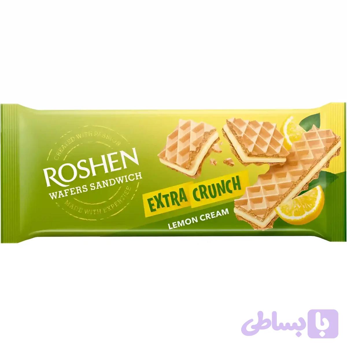 ویفر اکسترا کرانچ روشن با کرم لیمویی Roshen Extra Crunch Lemon Cream وزن 142 گرم