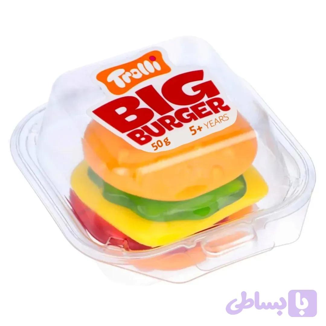 پاستیل برگر بزرگ ترولی Trolli Big وزن 50 گرم 3 عددی — تصویر 1
