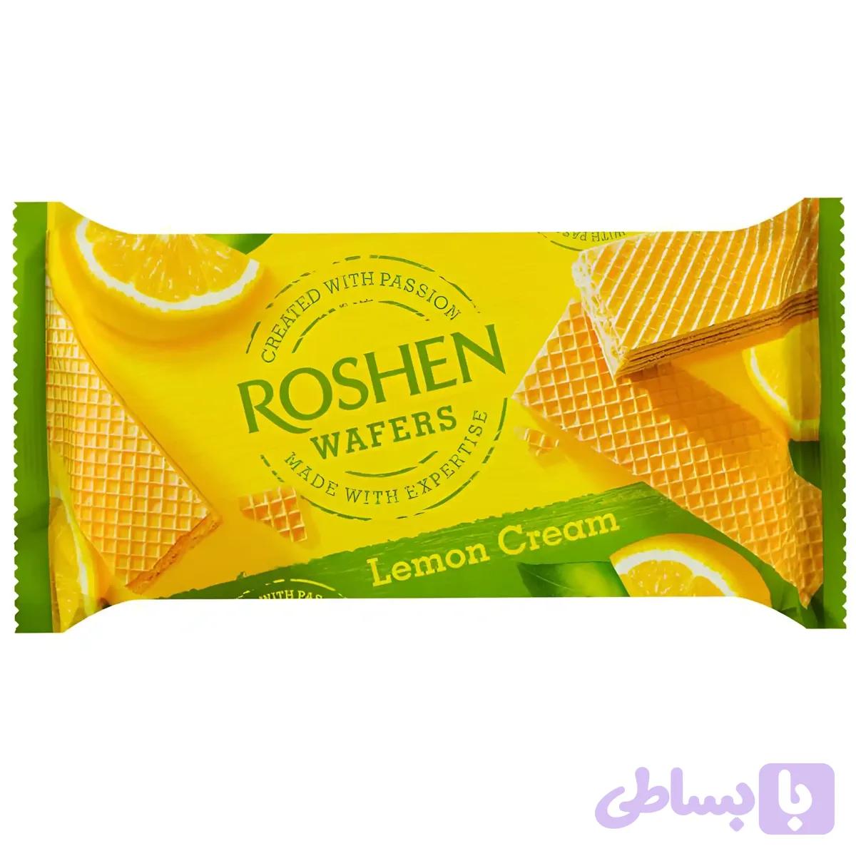 ویفر روشن با کرم لیمویی Roshen Wafers Lemon وزن 216 گرم