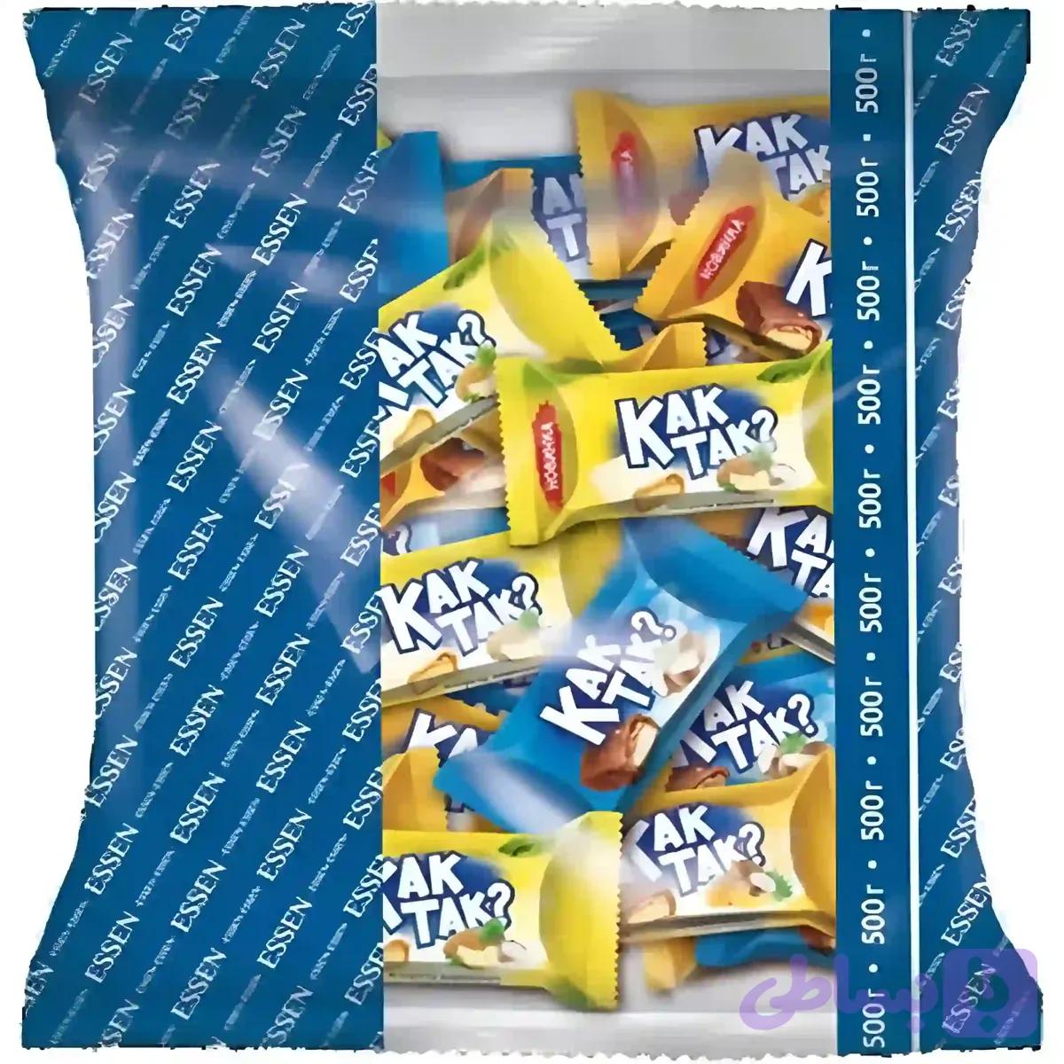 شکلات کاک تاک اسن با طعم های نارگیلی ، آناناس و انبه ?Essen Kak Tak بسته 500 گرمی
