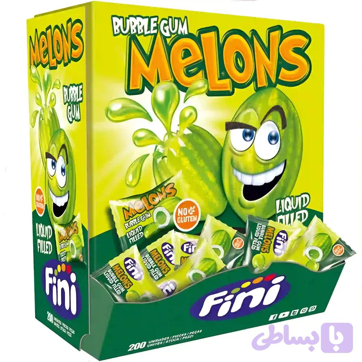 آدامس مغزدار فینی Fini طرح و طعم خربزه Melon Gum بسته 200 عددی