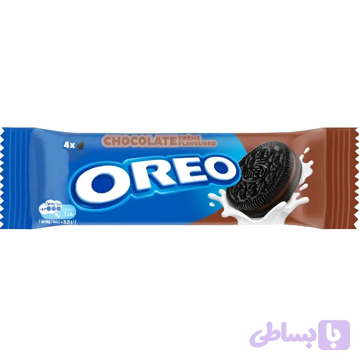 بیسکوییت اورئو با کرم شکلات شیری Oreo Chocolate وزن 36 گرم