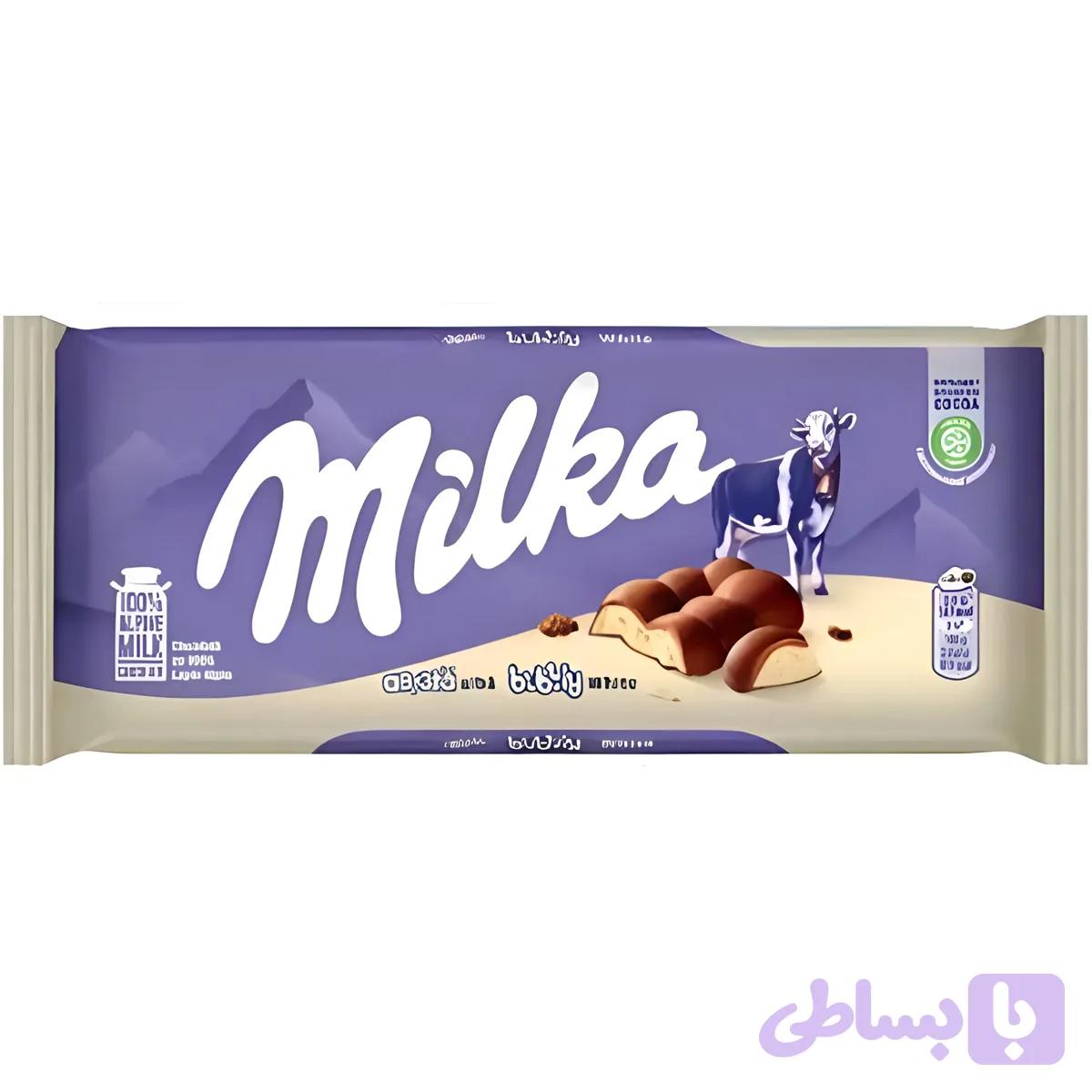 شکلات سفید حبابدار میلکا Milka وزن 100 گرم