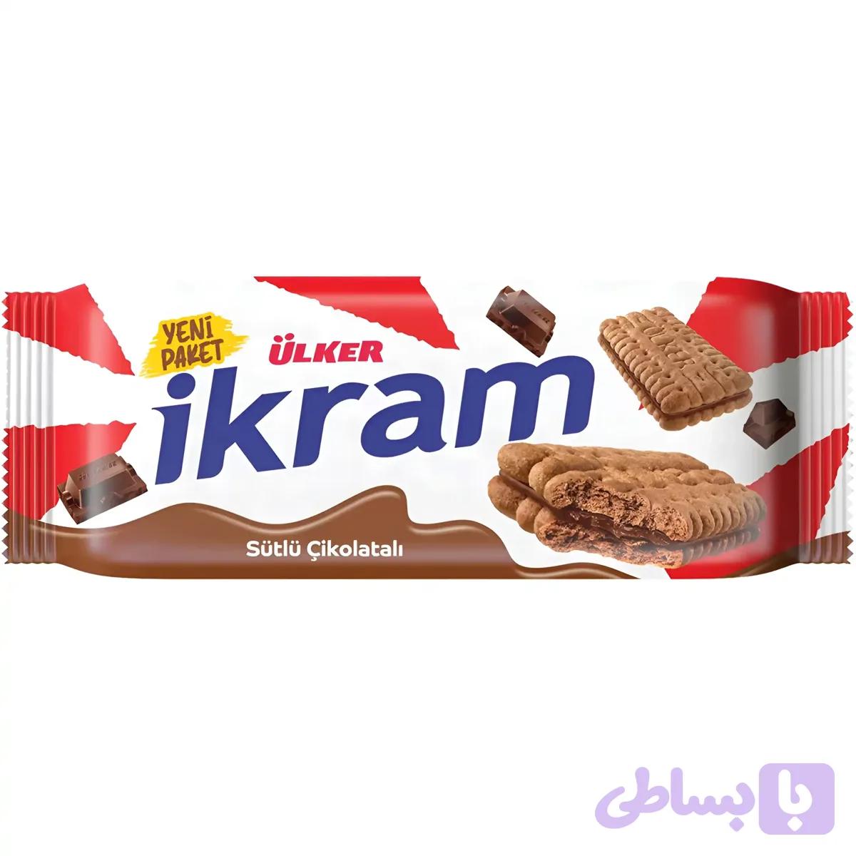 بیسکویت ایکرام اولکر با کرم شکلاتی Ulker ikram Sutlu Cikolatali وزن 84 گرم