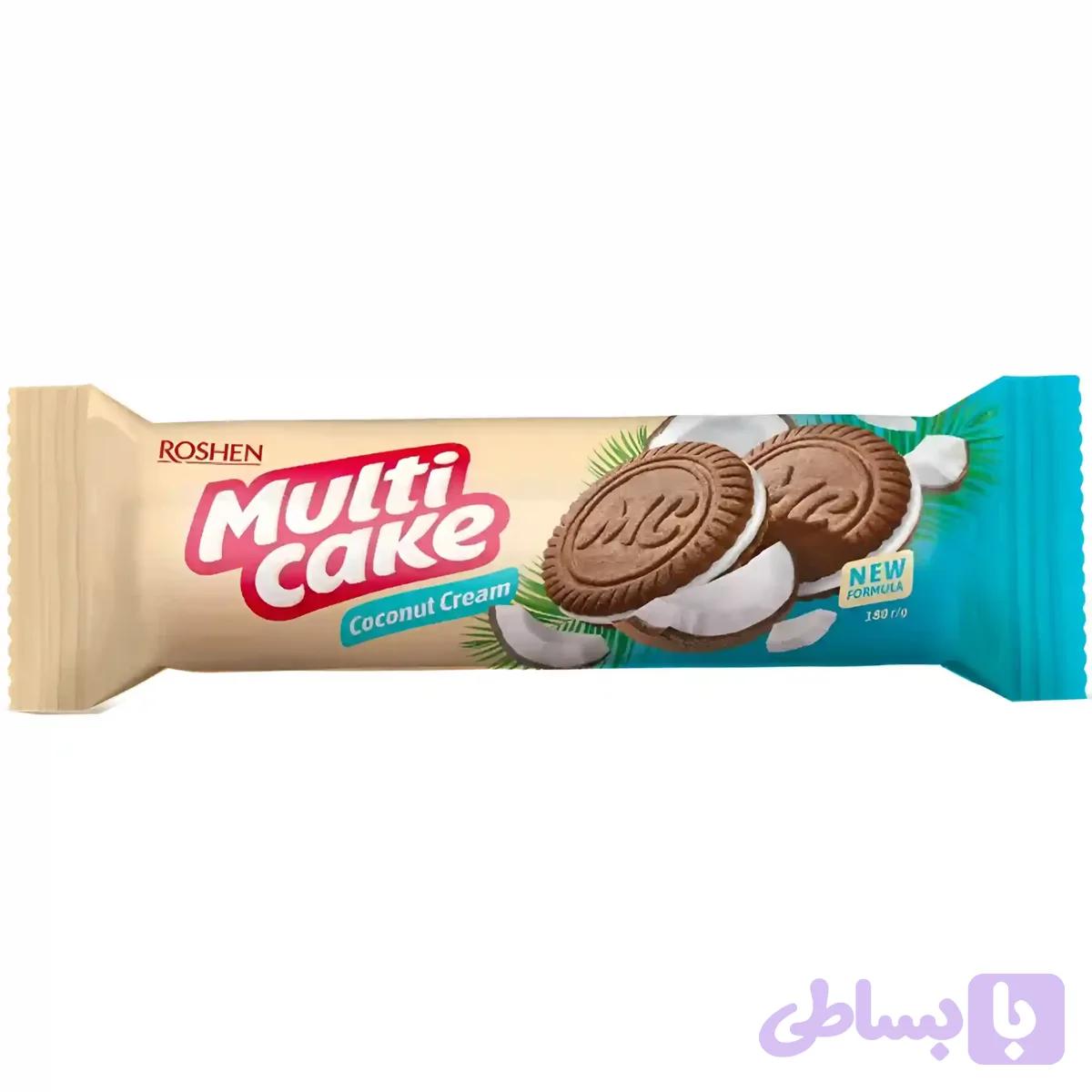 بیسکویت مولتی کیک روشن نارگیلی Roshen Coconut وزن 180 گرم