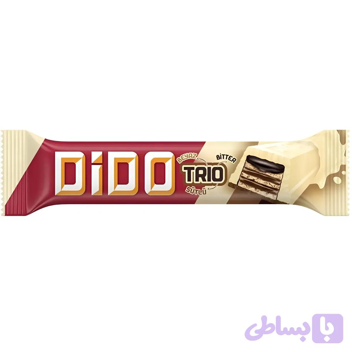ویفر شکلات سفید شیری اولکر دیدو تریو با کرم شکلات تلخ Ulker Dido Trio وزن 36 گرم