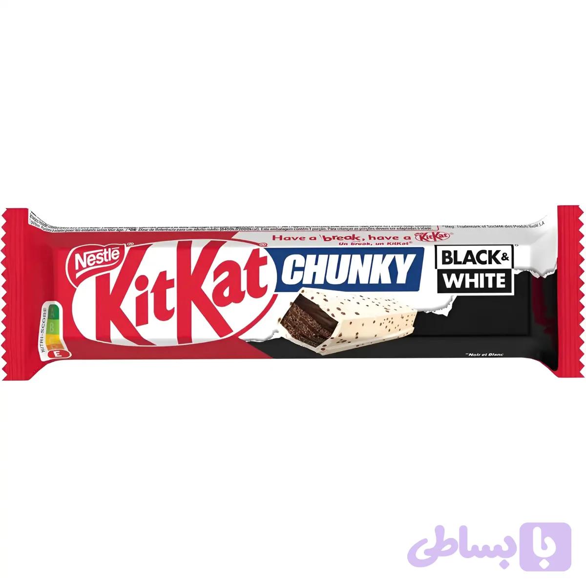 شکلات کیت کت چانکی با طعم وایت بلک KitKat Chunky White Black وزن 42 گرم