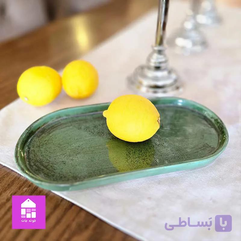 اردو خوری سرامیکی دست ساز بیضی — تصویر 1