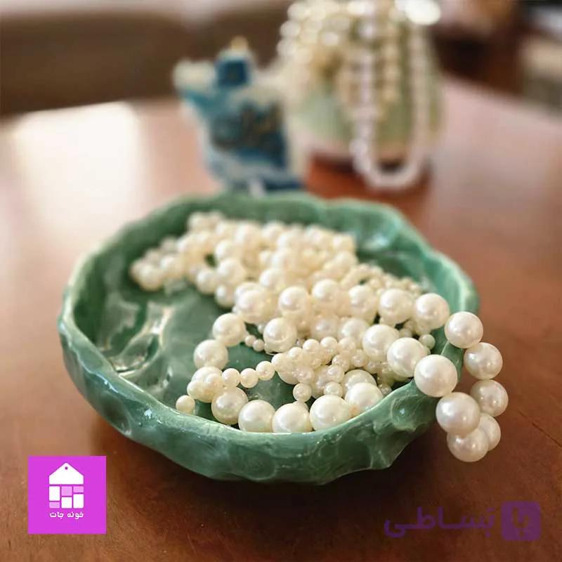شیرینی خوری پایه دار سرامیکی دست ساز — تصویر 1