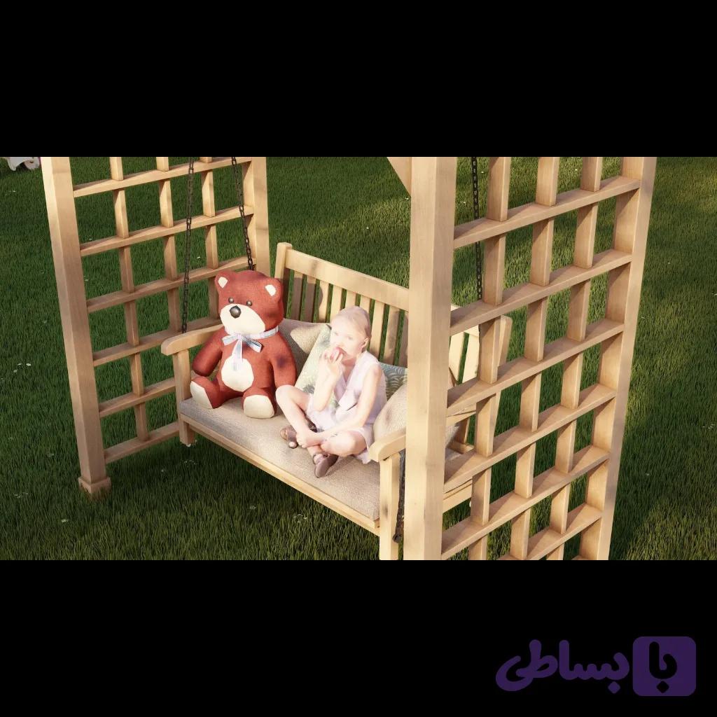 تاب آویز چوبی پَروا — تصویر 1