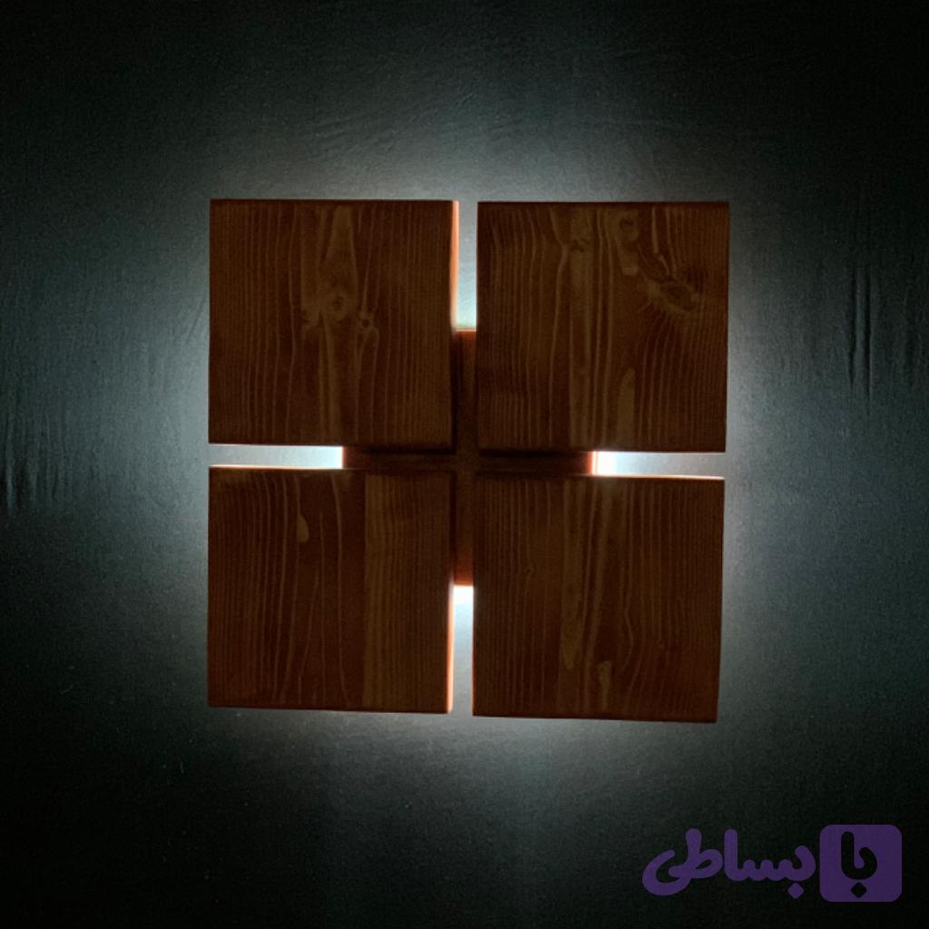 چراغ دیواری چوبی هلیا — تصویر 1