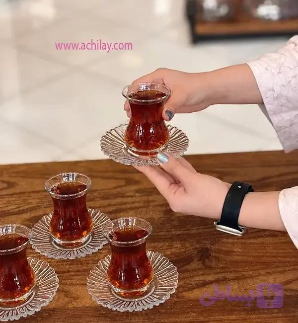 استکان نعلبکی مدل Aurora پاشاباغچه — تصویر 1