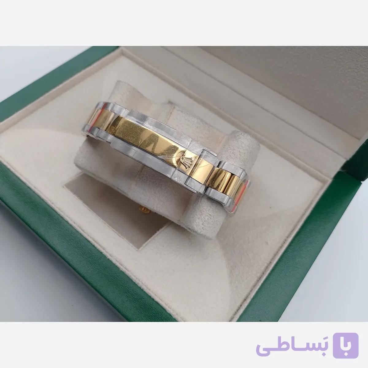 ساعت مچی مردانه رولکس دیتونا دورنگ طلایی صفحه آبی با موتور ژاپن و کرنوگراف فعال