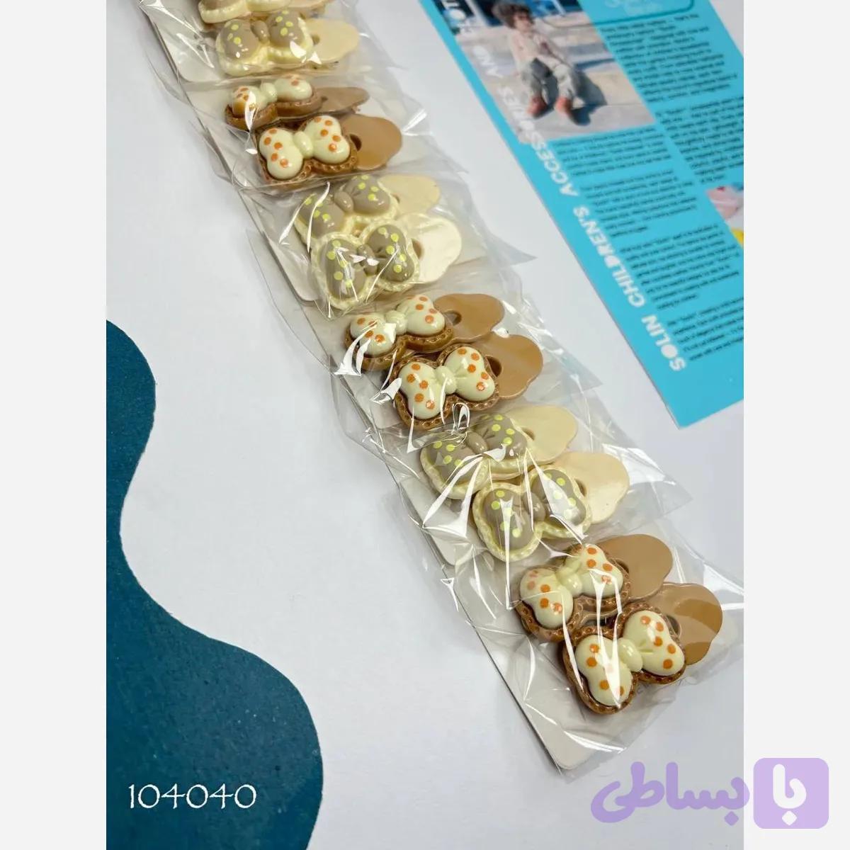 پک دو عددی گیره مو انبری طرح پاپیونی رنگ نود دخترانه