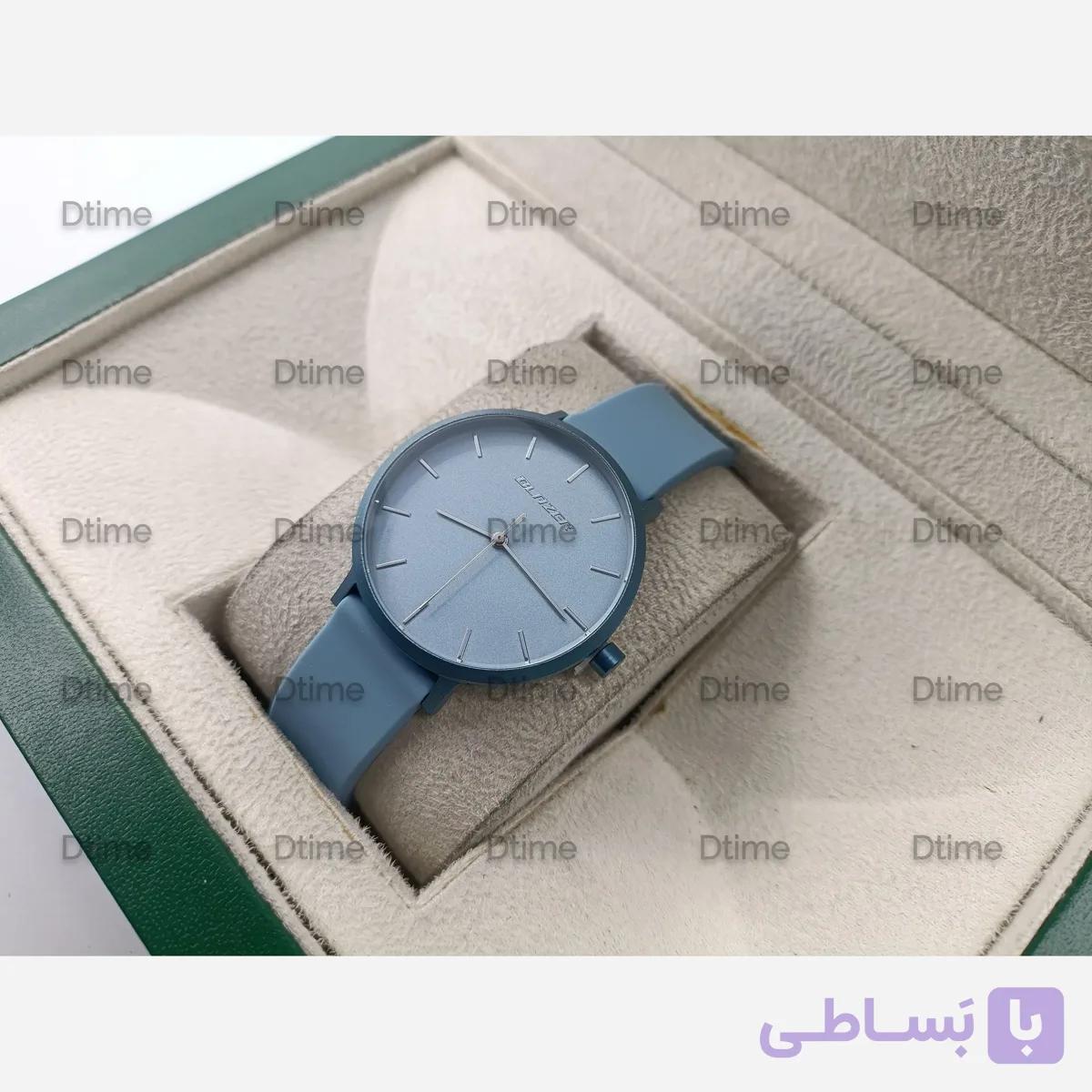 ساعت مچی زنانه بلیزر تمام آبی با بند سیلیکونی و قاب آلومینیومی