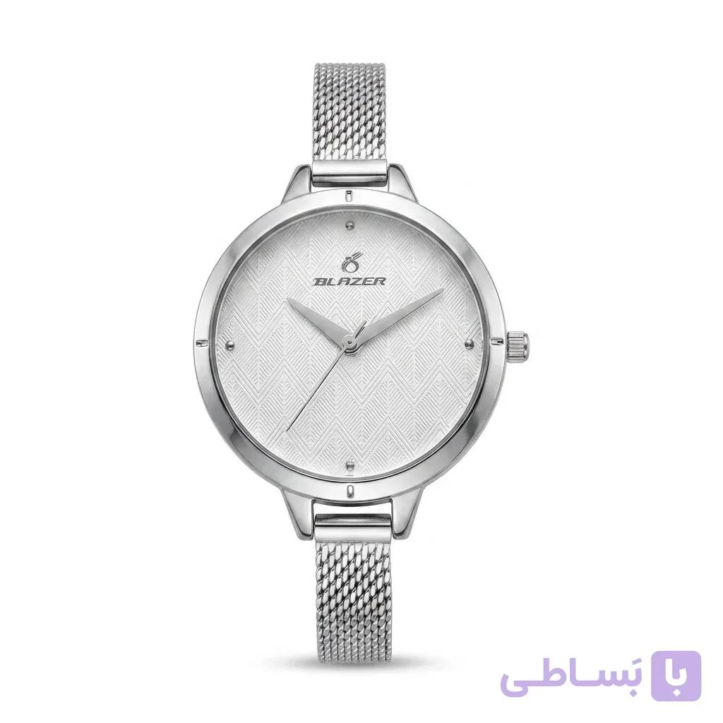 ساعت زنانه استیل بلیزر رفرانس 3210 با صفحه سفید و موتور ژاپن