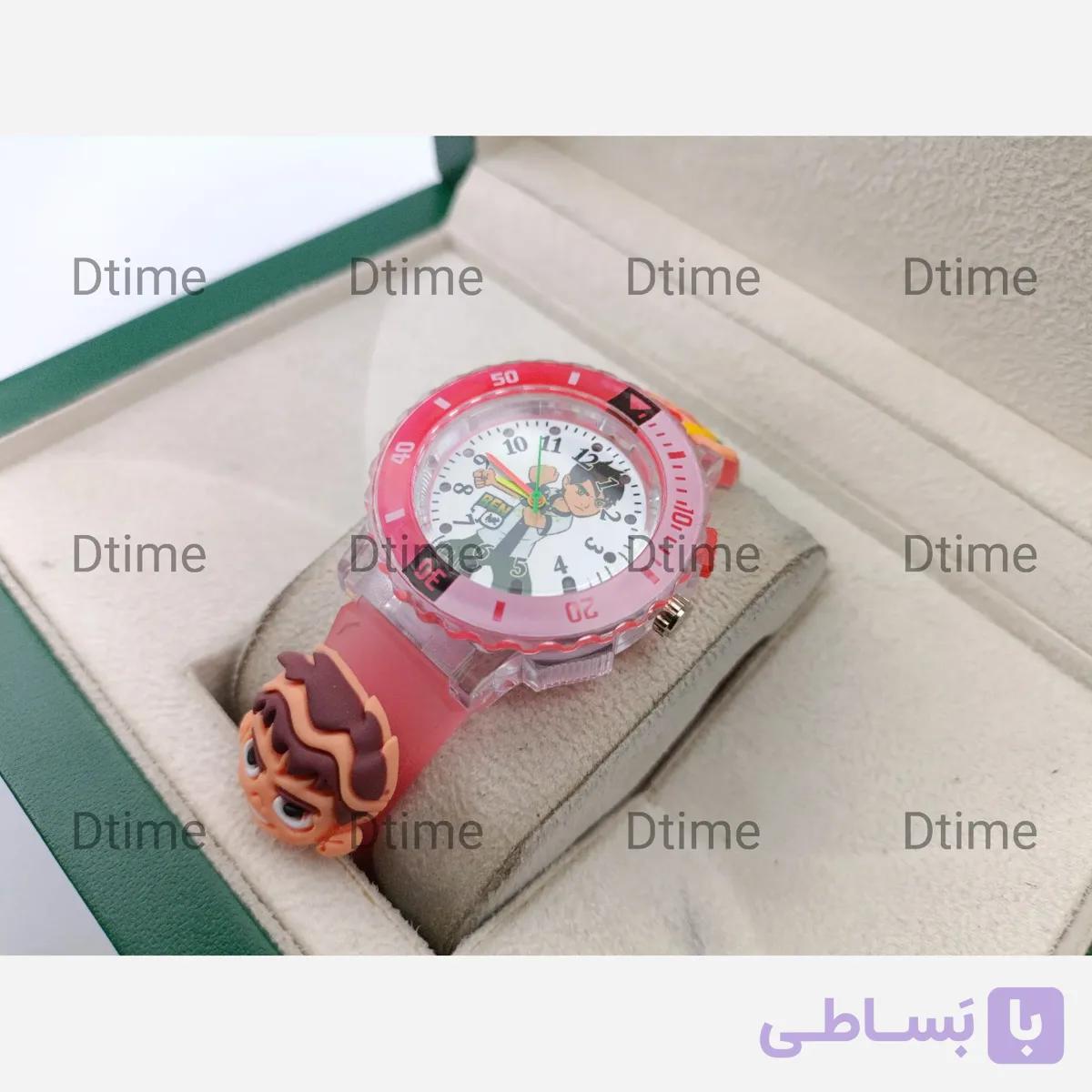 ساعت بچگانه بن تن اسپینر دار چراغدار قرمز با بند پلاستیکی