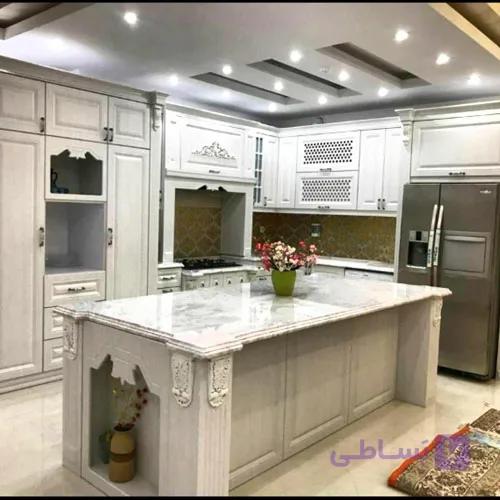 جزیره سنگ کانتر تاپ سنگ اوپن آشپزخانه و سنگ کابینت — تصویر 1