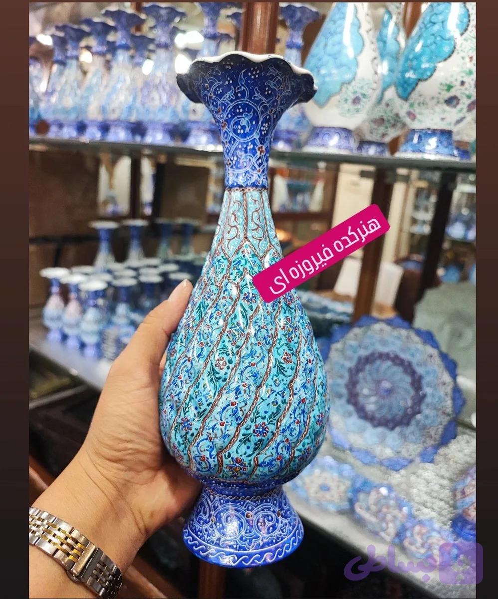 گلدان میناکاری روی مس سایز۲۵کد۳۳۰