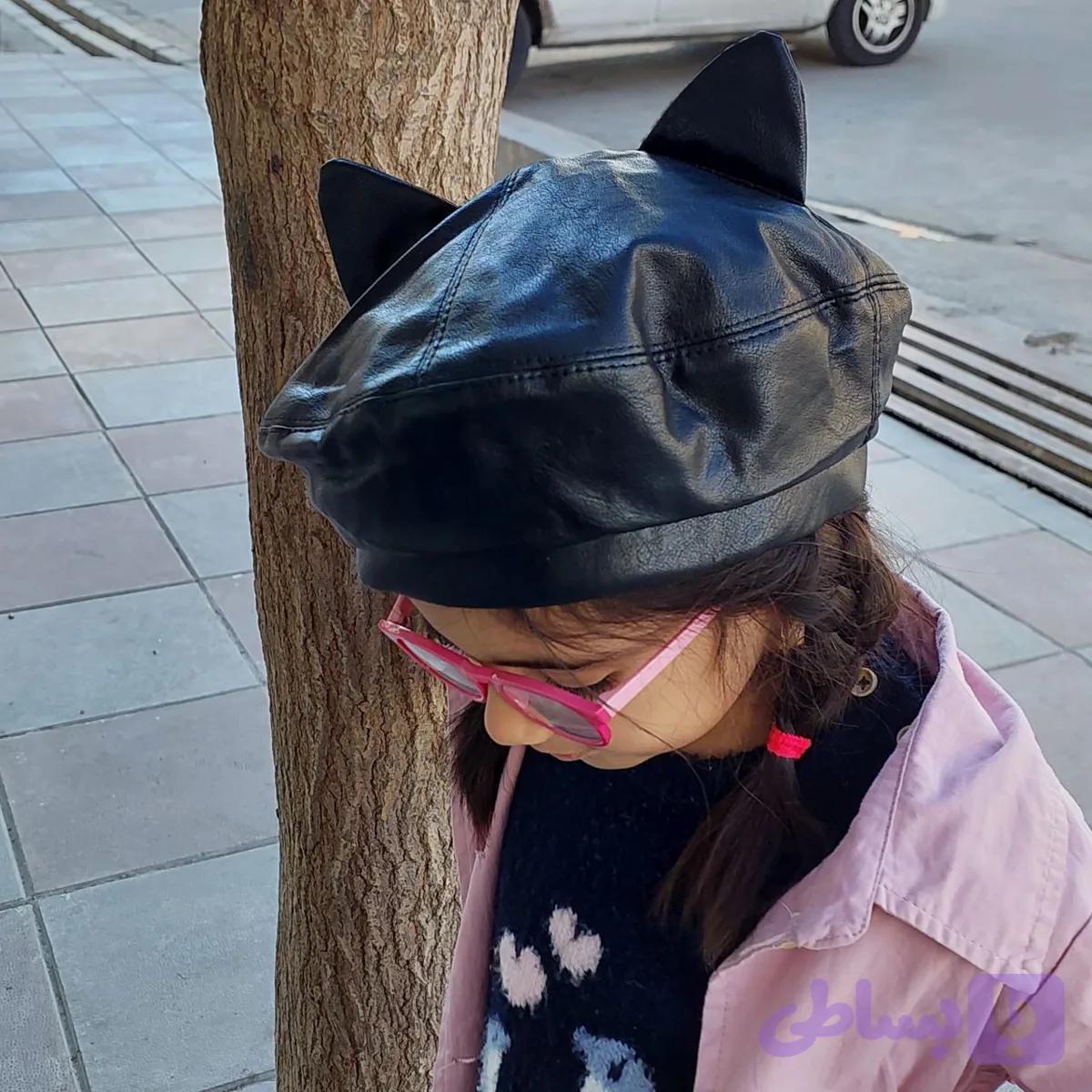 کلاه برت چرم گربه ای