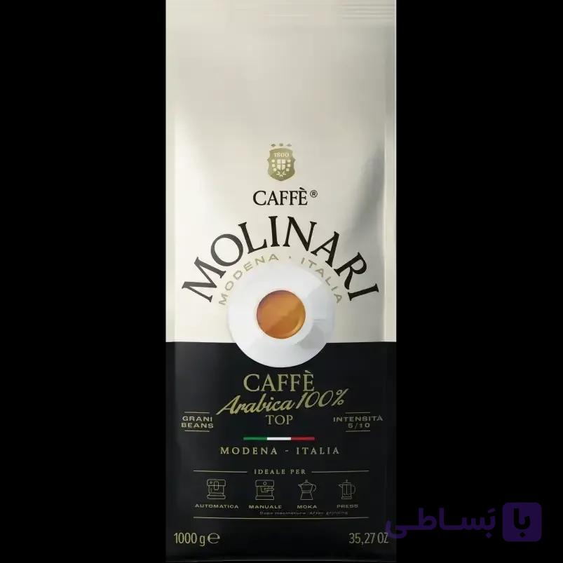 دانه قهوه مولیناری یک کیلوگرم 100 عربیکا مدل Molinari caffe arabica
