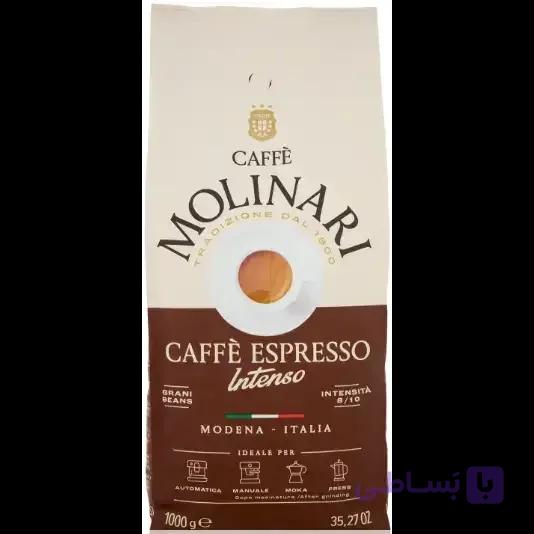 دانه قهوه مولیناری یک کیلوگرم مدل Molinari caffe espresso intenso rosso