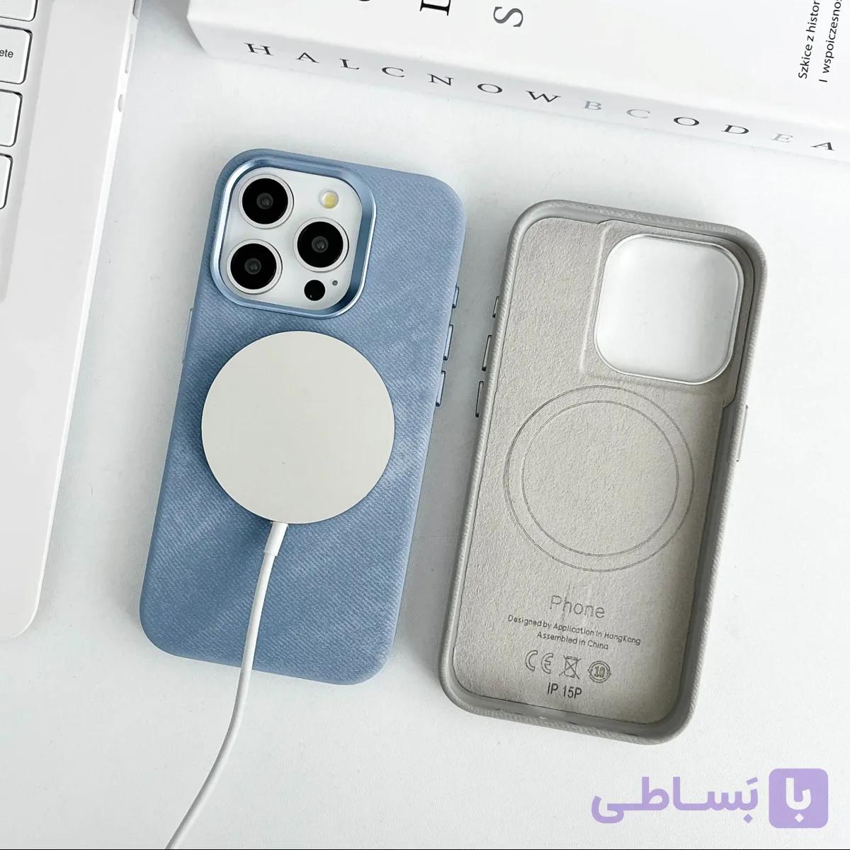 قاب پارچه ای مگ سیف دار iPhone 15 pro max