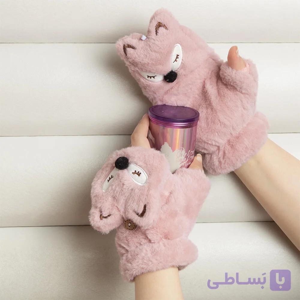 دستکش دخترانه فانتزی پولیشی مدل روباه — تصویر 1