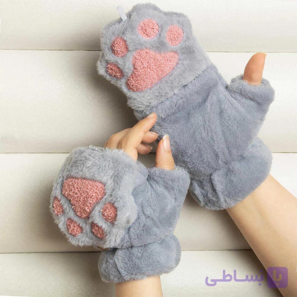 دستکش دخترانه فانتزی مدل پولیشی طرح پنجه گربه ای — تصویر 1