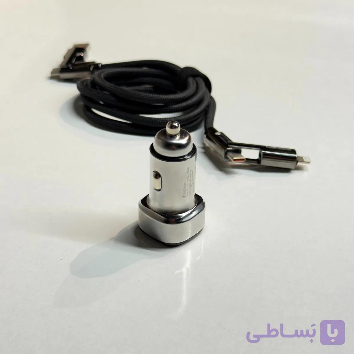 شارژر فندکی به همراه کابل تبدیل شونده 200W / PD(200وات واقعی) — تصویر 1
