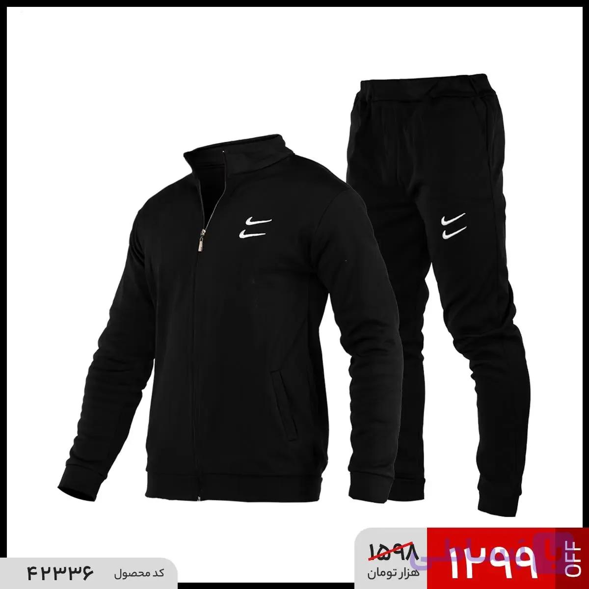 ست سویشرت و شلوار مردانه نرمال ساده اسپان مشکی Nike مدل 42336