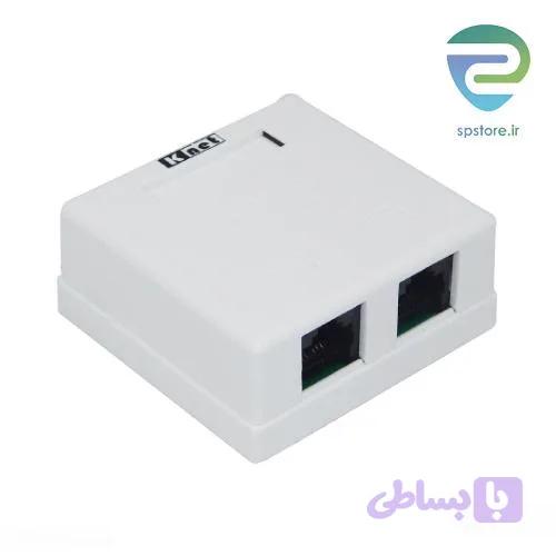 پریز روکار 2 پورت شبکه کی نت-Knet Cat6 UTP Surface Keystone+Box Dual Port — تصویر 1