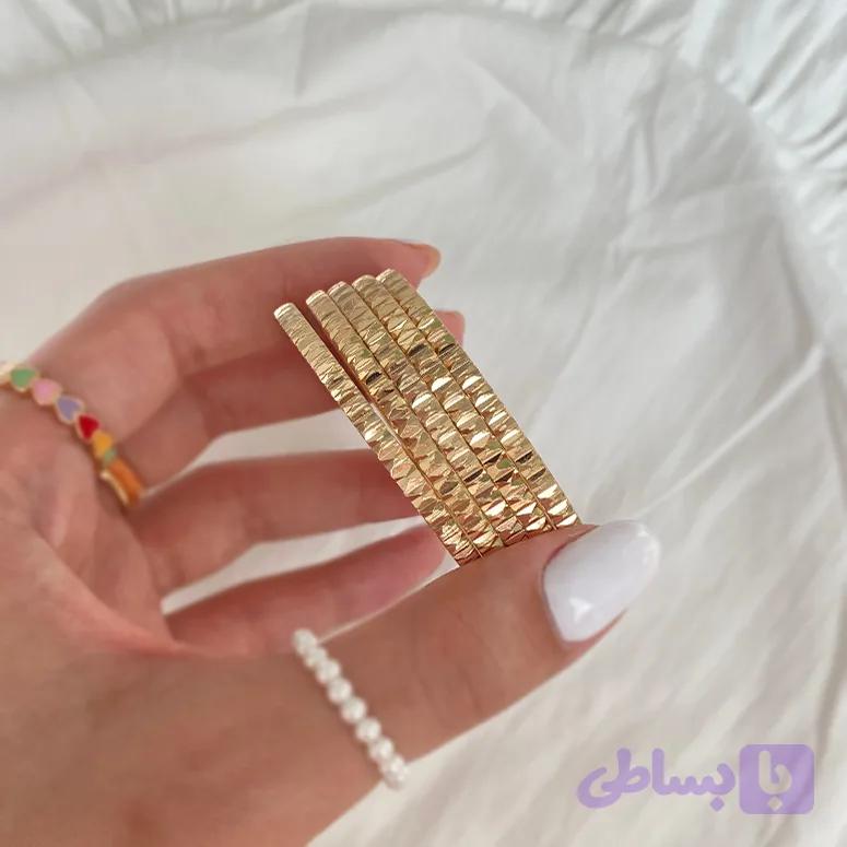 النگوی طلایی رنگ ثابت سایز 1