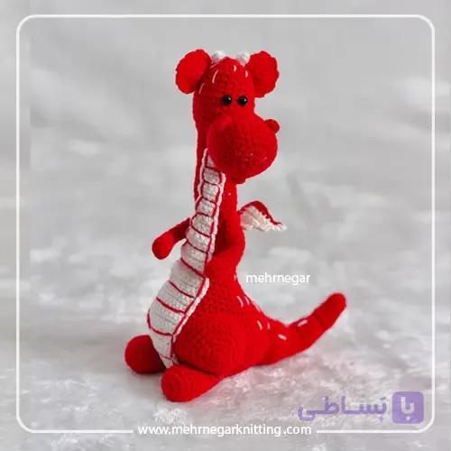 عروسک دایناسور بافتنی — تصویر 1
