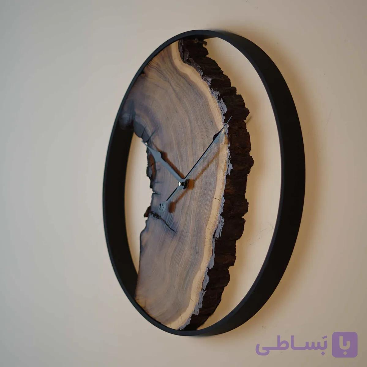 ساعت دیواری روستیک چوبی_ 45 سانتی متر — تصویر 1