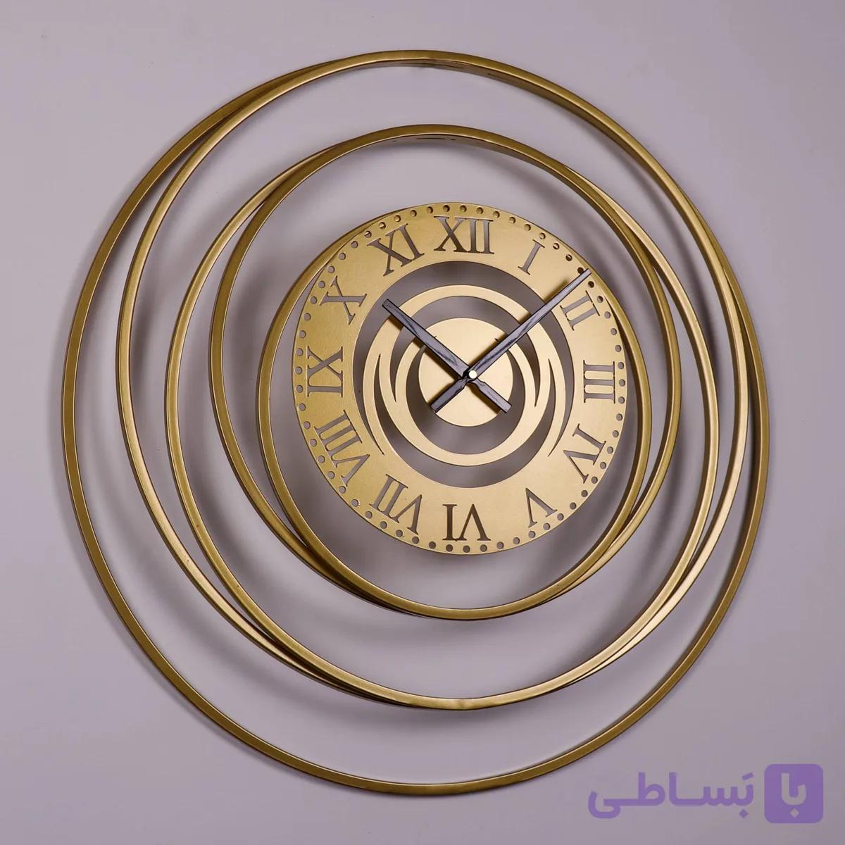 ساعت دیواری فلزی مدل پنج حلقه — طراحی لیزری صنعتی + قابل سفارش سایز و رنگ — تصویر 1