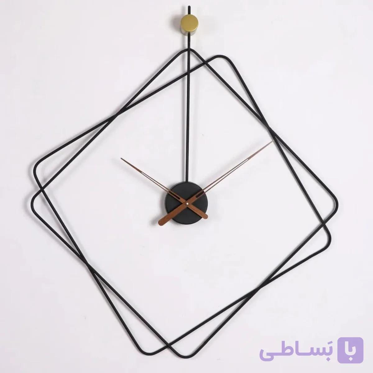 ساعت دیواری فلزی مدل دیاموند — طراحی هندسی مدرن + موتور بی‌صدا + قابل سفارش سایز و رنگ
