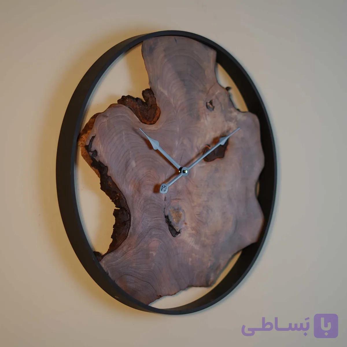 ساعت دیواری روستیک چوبی 50 سانتی کد 50c_07 — تصویر 1